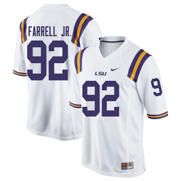 Men #92 Neil Farrell Jr. LSU Tigers College Football Jerseys Sale-White
